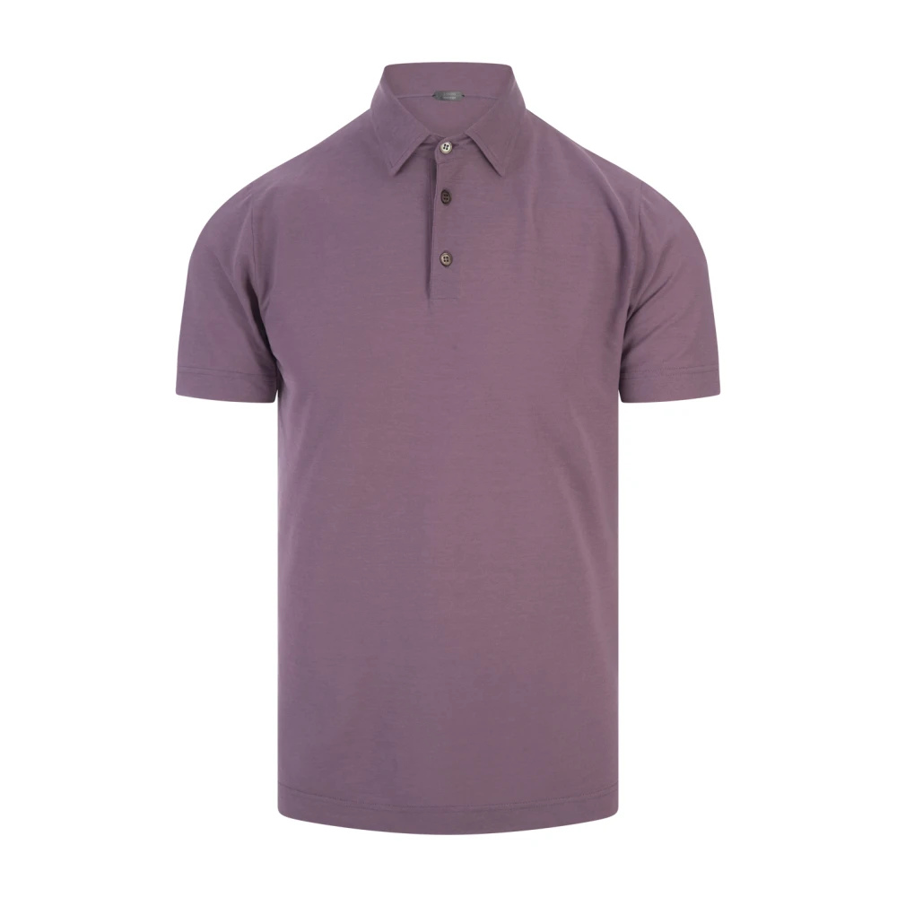 Zanone Paarse Polo Shirt Klassieke Stijl Purple Heren