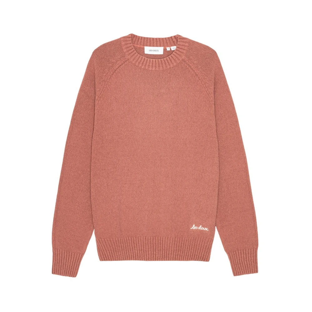Les Deux Men's Red Round-Neck Knitwear, S, Brad Roundneck Knit