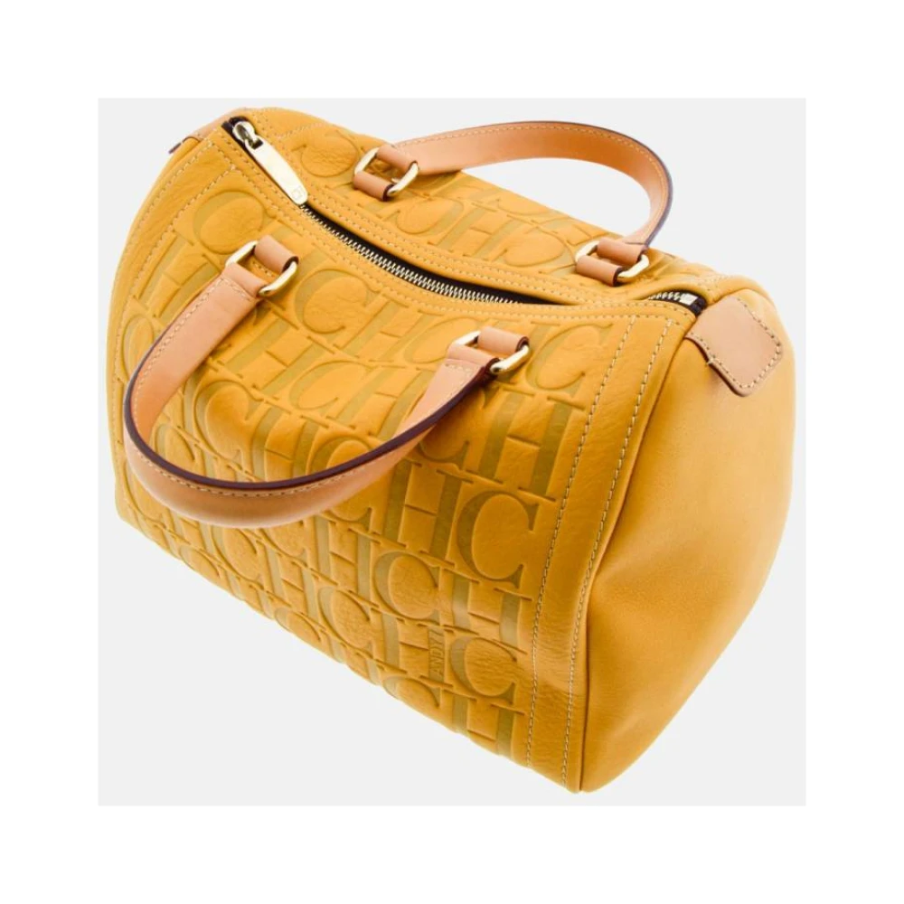 Carolina Herrera Andy 7 Tatuado Mimosa Leren Tas Yellow Dames
