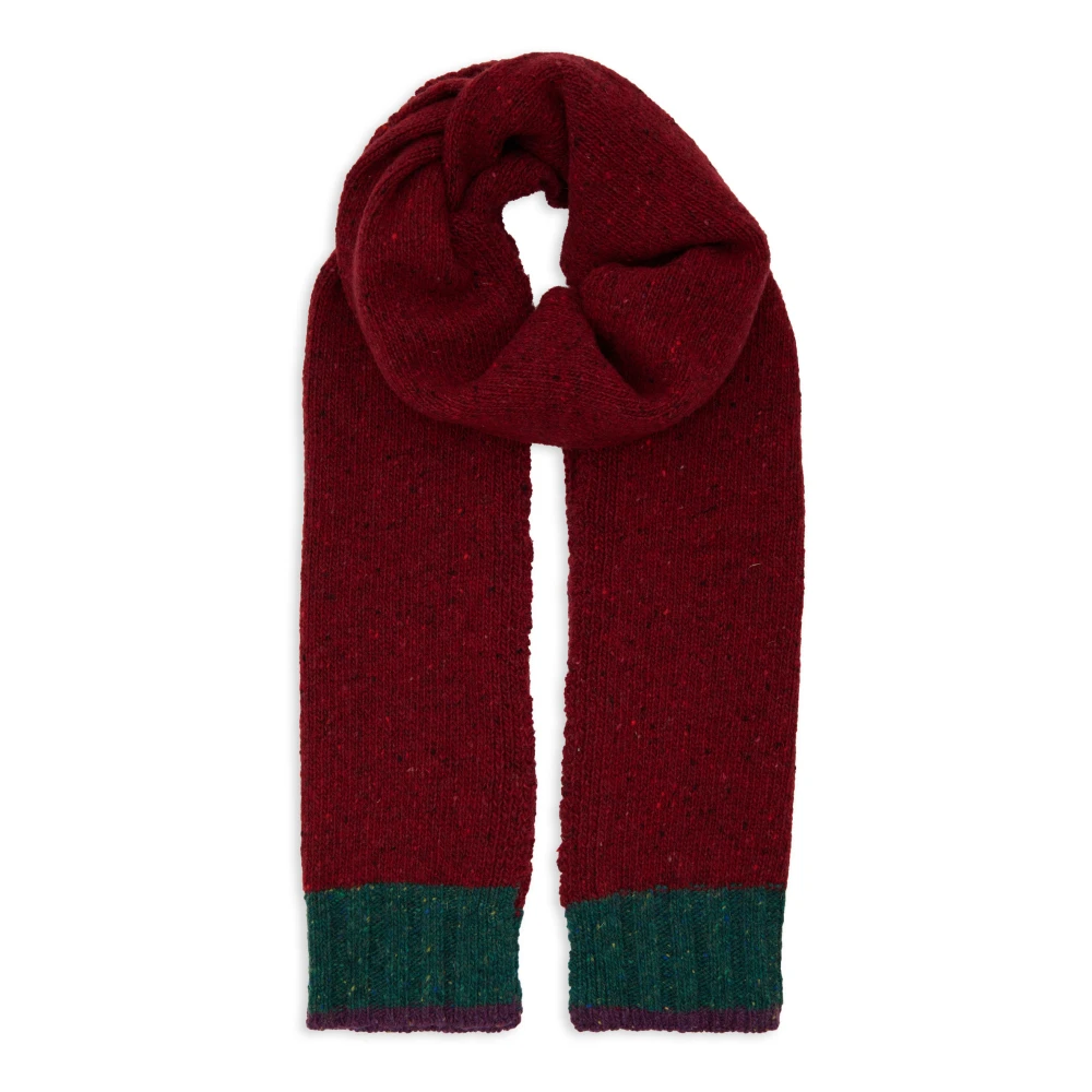 Gallo Effen bordeauxrode sjaal voor heren met contrasterende rand Multicolor Heren