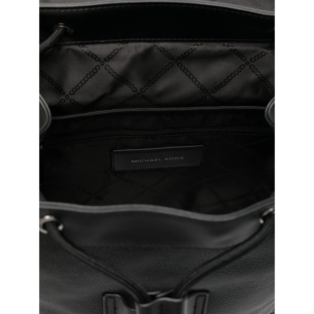 Michael Kors Casual Zwarte Leren Rugzak Black Heren