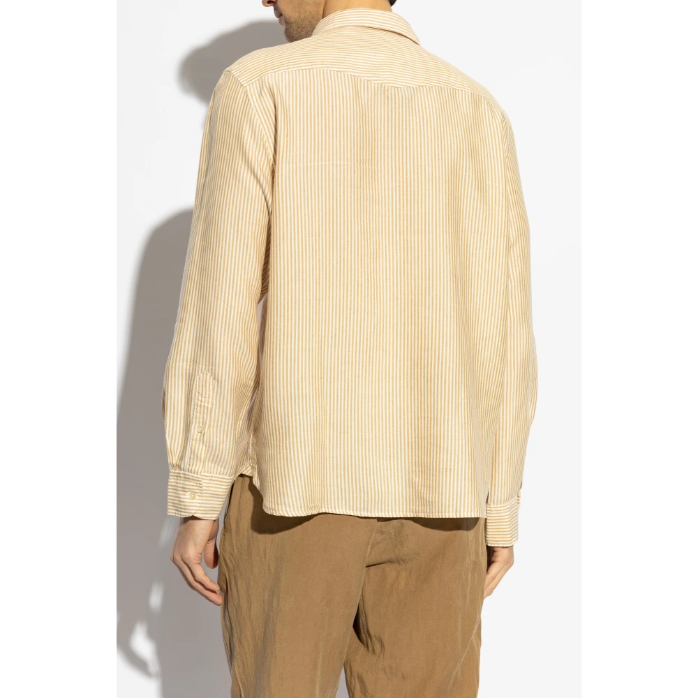 Officine Générale Overhemd met streepjespatroon Beige Heren