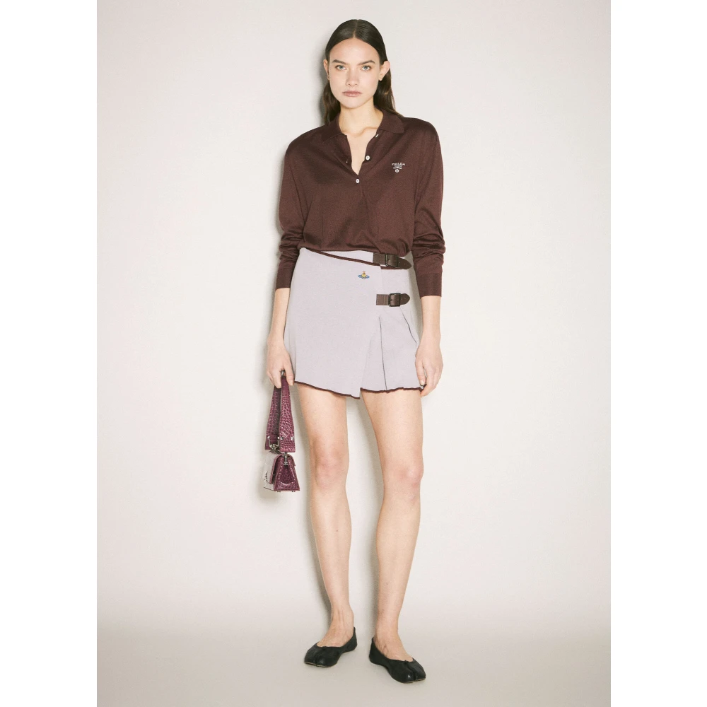 Vivienne Westwood Wikkel Katoen-Wol Kilt Purple Dames