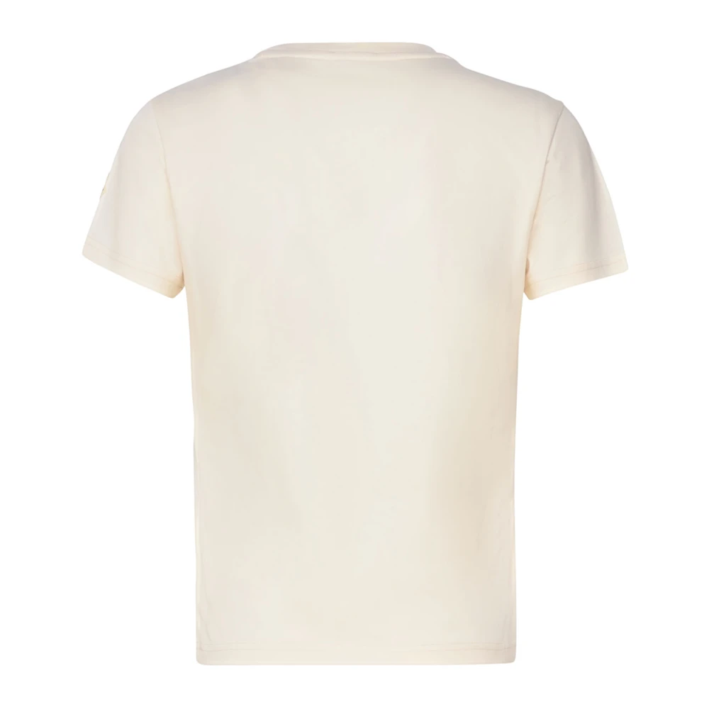 Moncler Witte Katoenen Jersey Crew Neck T-shirt White Dames