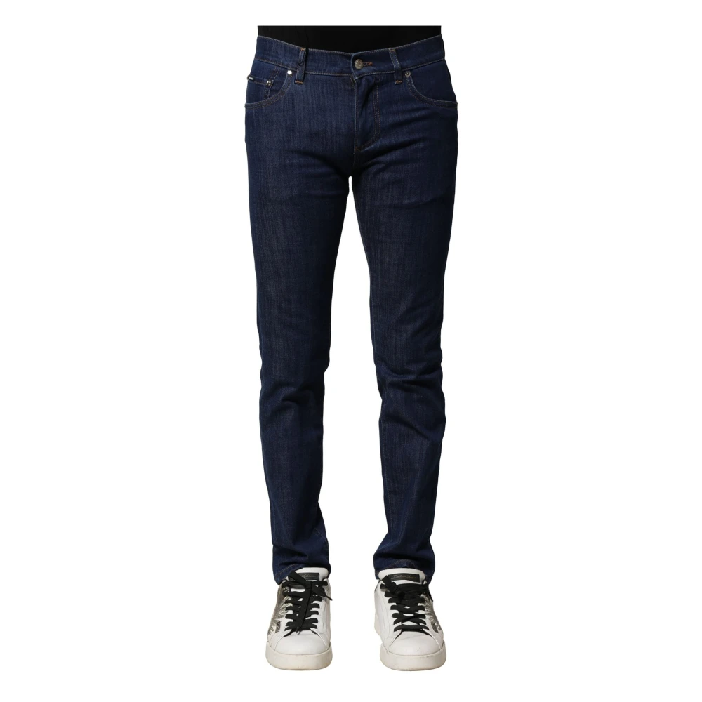 Dolce & Gabbana Men's Blue Cotton Skinny Denim Jeans