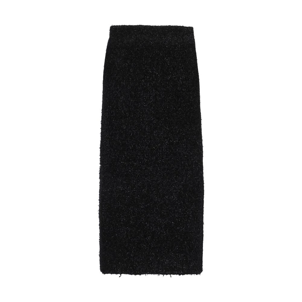 Balenciaga Katoenen Midi Rok met Rits Black Dames