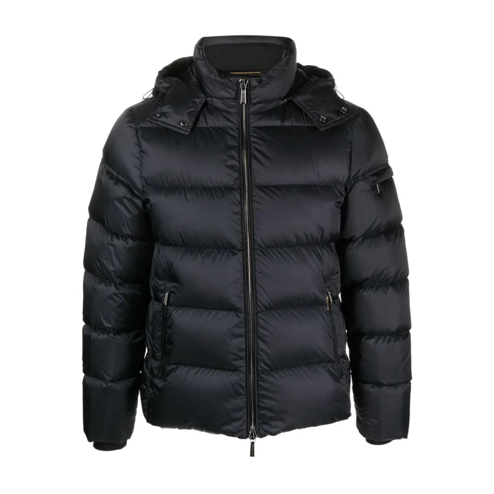 Moorer Blauwe Pufferjas met Afneembare Capuchon Blue Heren
