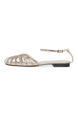 Crystal Arc Flat Sandals