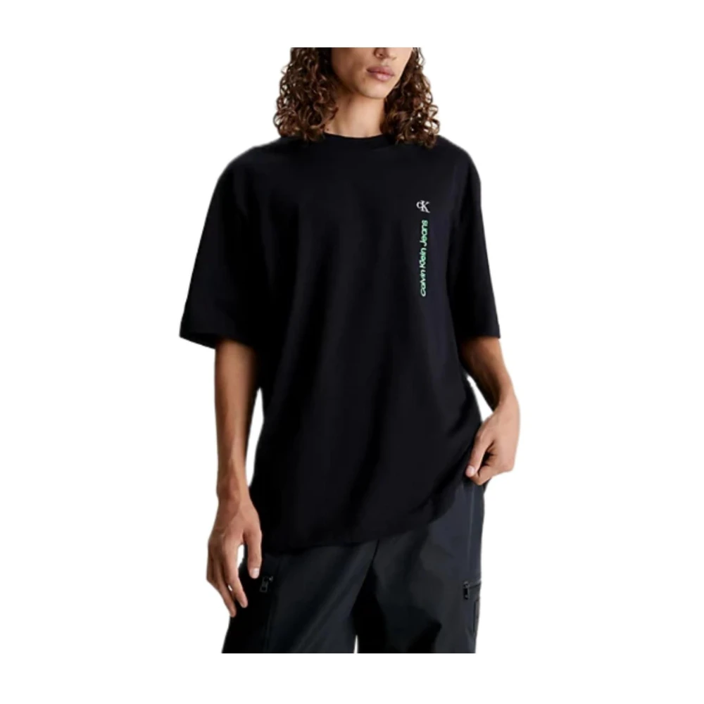 Calvin Klein Minimalistische Verticale T-shirt Black Heren