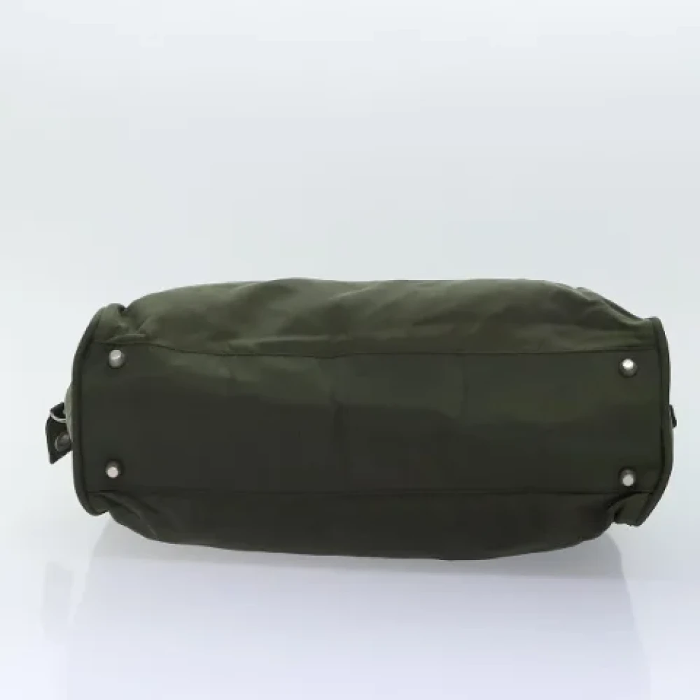 Prada Vintage Pre-owned Nylon handbags Green Dames