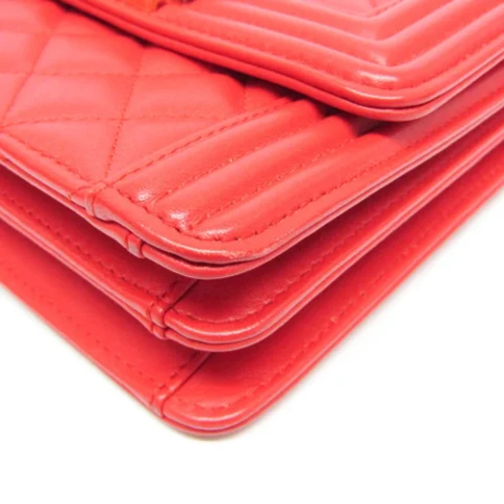 Chanel Vintage Pre-owned Leather shoulder-bags Red Dames