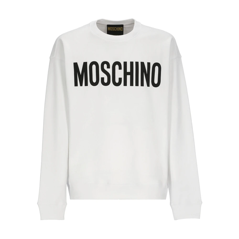 Moschino Witte Katoenen Sweatshirt met Contrasterend Logo White Heren