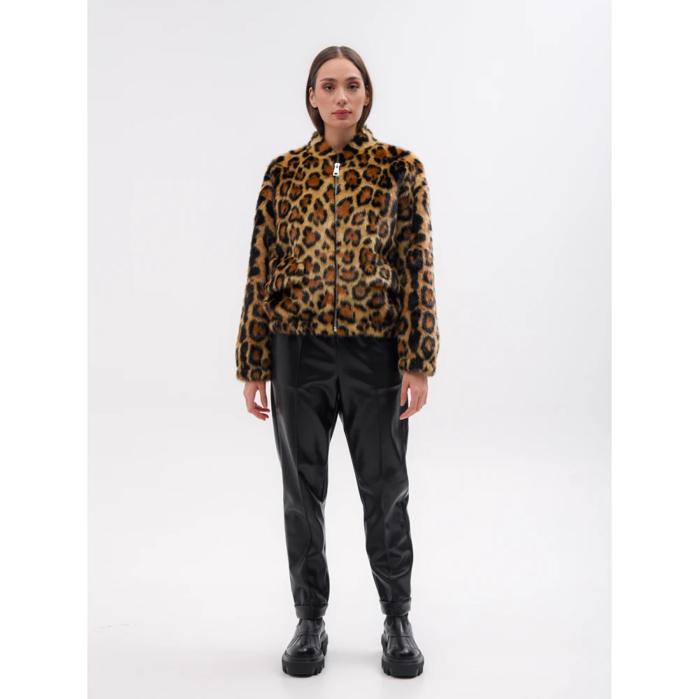 Liviana Conti Luipaardprint imitatiebont jas Beige Dames
