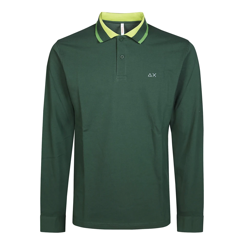 Sun68 Kleur Streep Polo Shirt Green Heren
