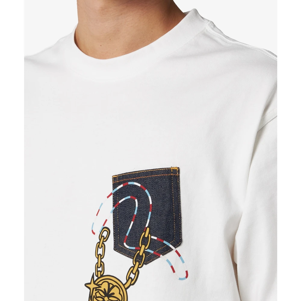 Evisu Wit Katoen Regular Fit T-Shirt White Heren