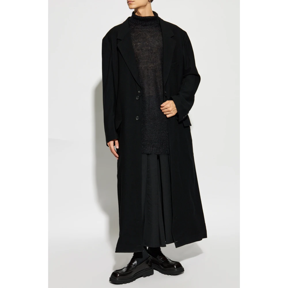 Y-3 Wollen jas Black Heren