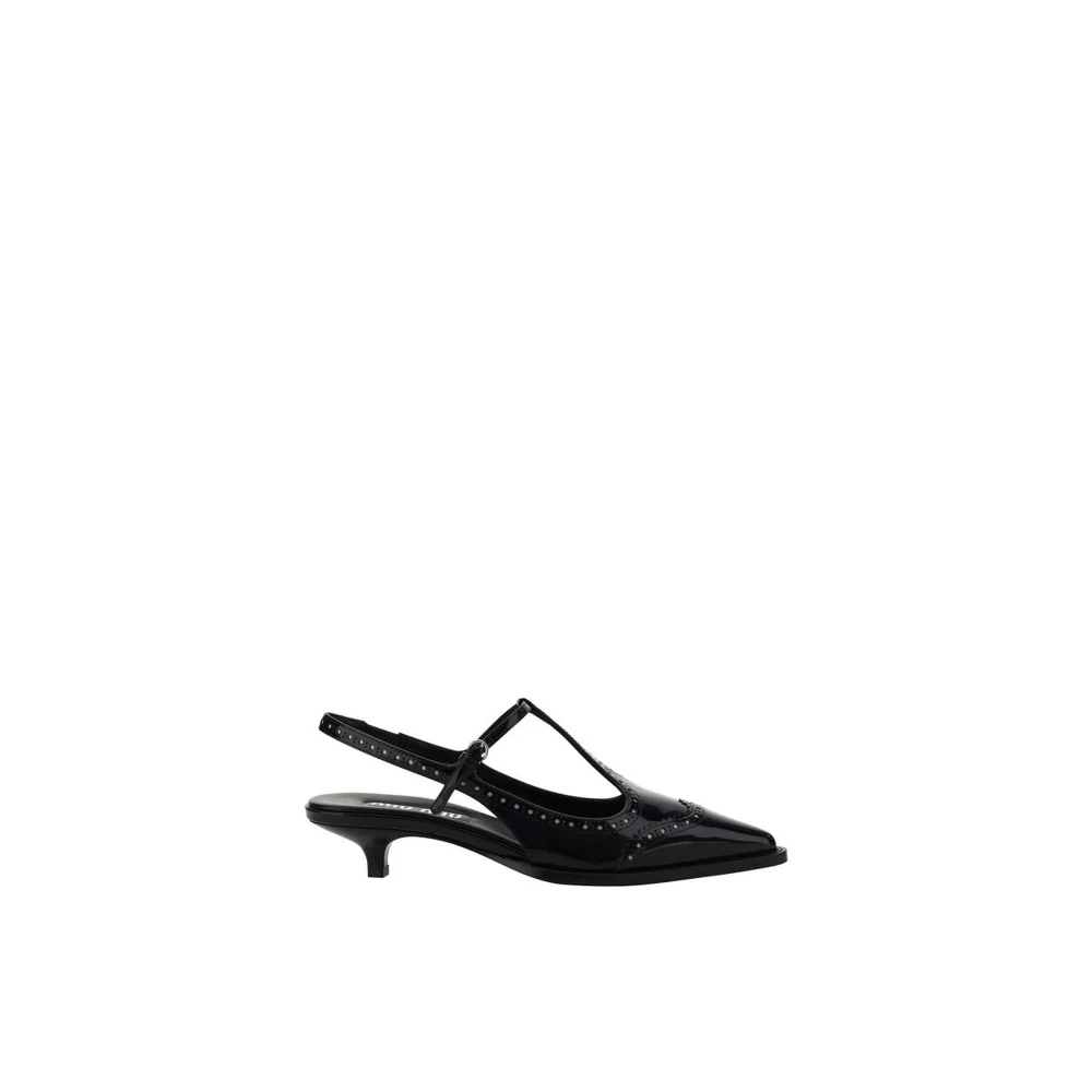 Patentlær Kitten Heel Slingback Pumps