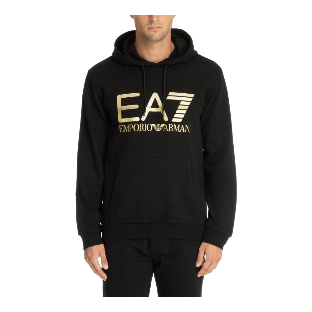 Emporio Armani EA7 Heren Sweatshirt Herfst Winter Collectie Katoen Black Heren