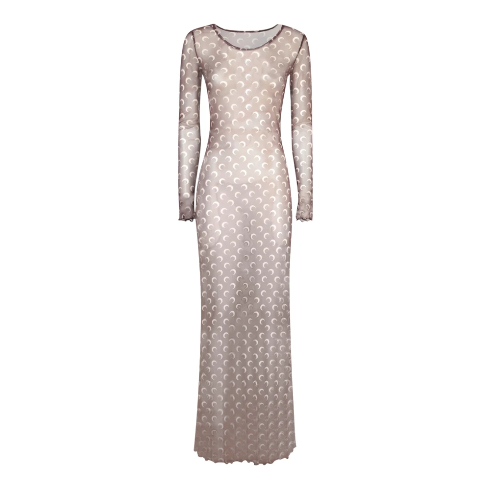 Marine Serre Monogram Mesh Jurk Brown Dames