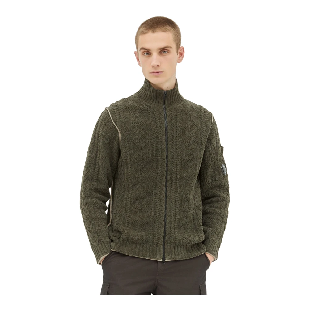 C.P. Company Katoenen Cable Knit Vest Green Heren