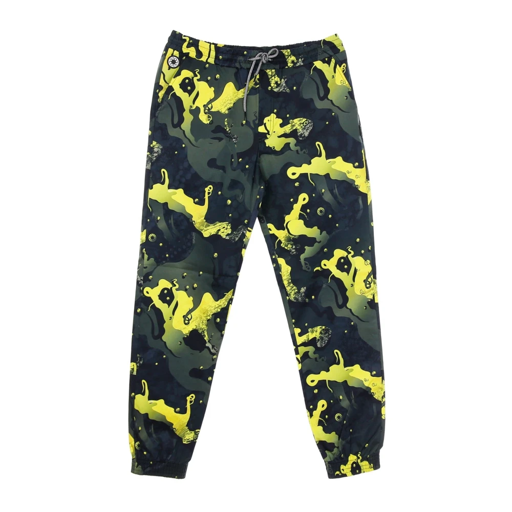 Octopus Men's Multicolor Sweatpants, Xs, Camo Jogger Trousers Yellow/Black