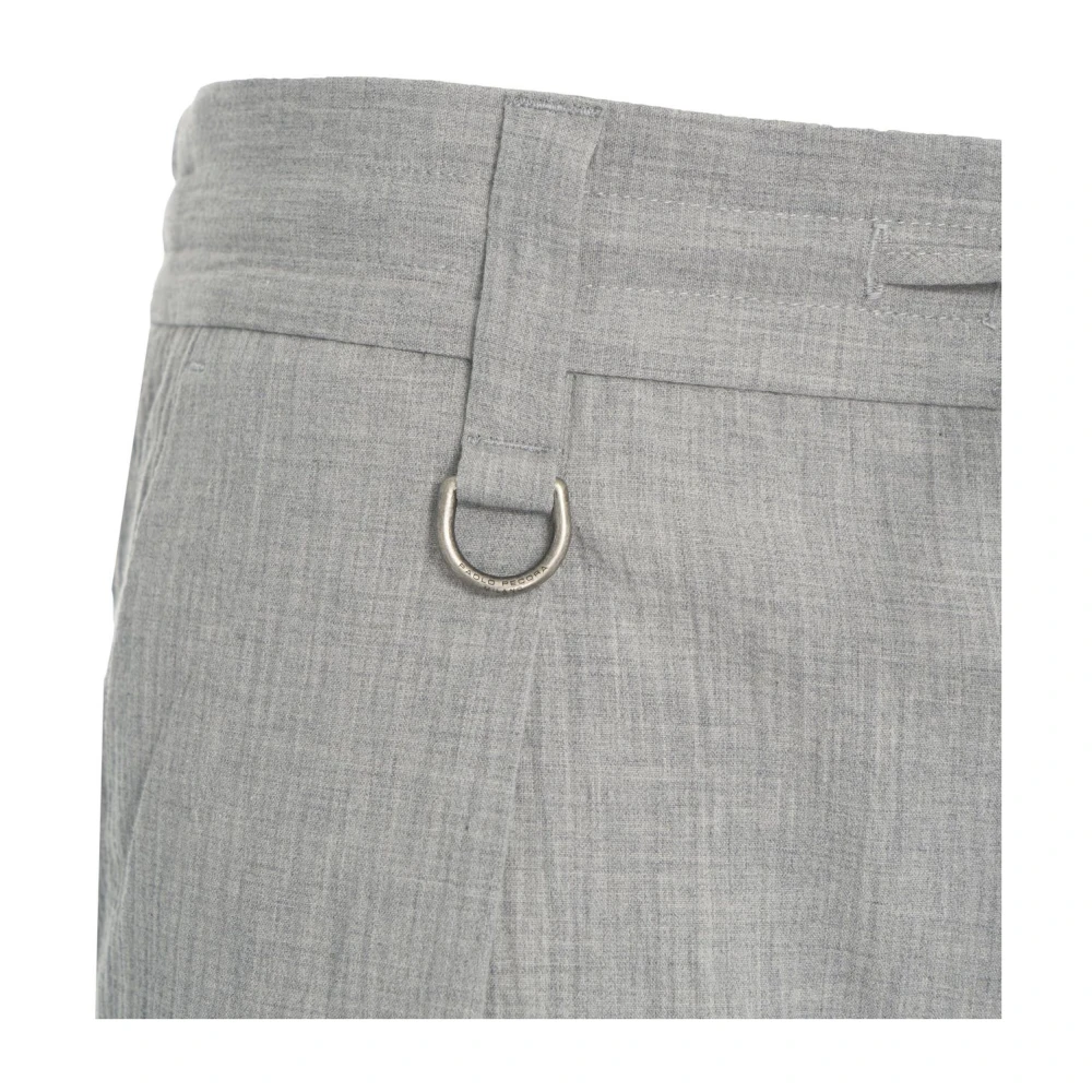 Paolo Pecora Grijze Chino Broek met Trekkoord Tailleband Gray Heren