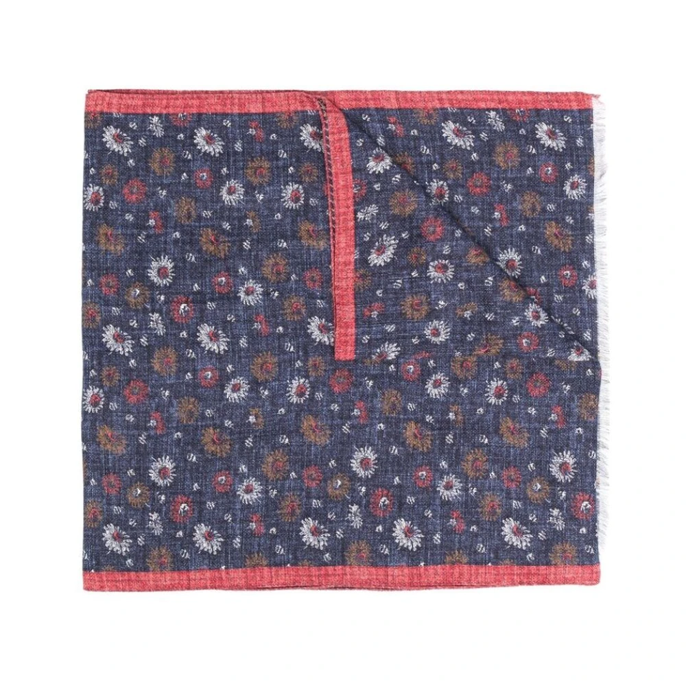 Lady Anne Blauwe Bloemen Linnen Sjaal Multicolor Heren