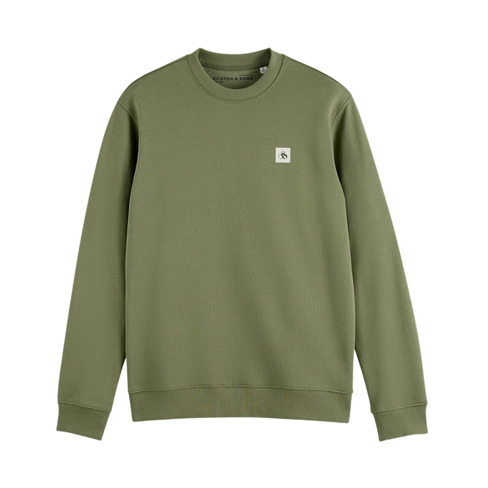 Scotch & Soda Essential Badge Crew Sweatshirt Green Heren