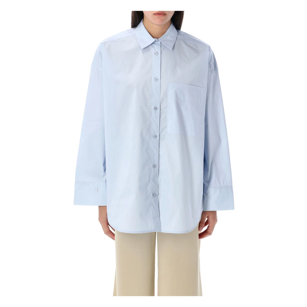 By Malene Birger Periwinkle Blue Gestreepte Katoenen Overhemd By Herenne Birger Blue Dames