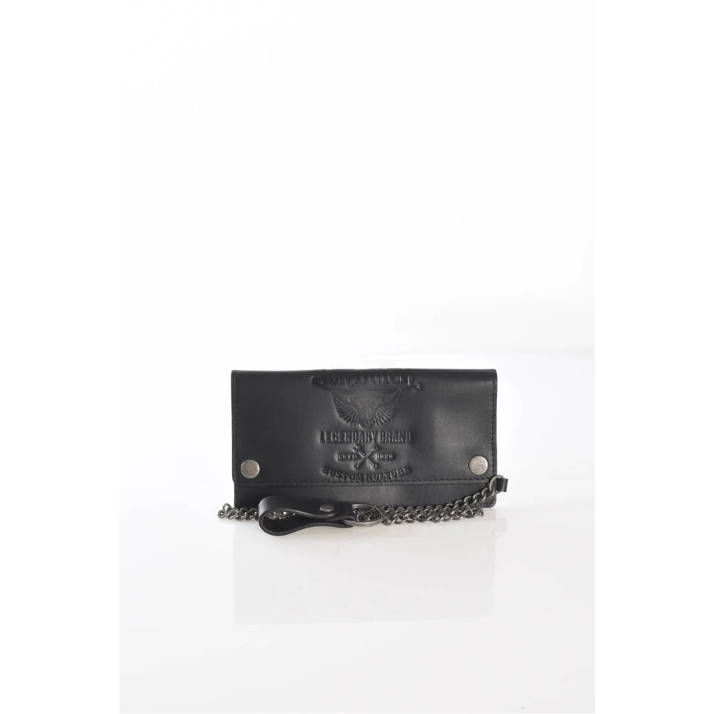 Von Dutch Stevige leren portemonnee Zwart Black Heren