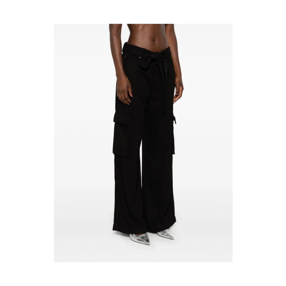 7 For All Mankind Zwarte Wide Leg Jeans Black Dames