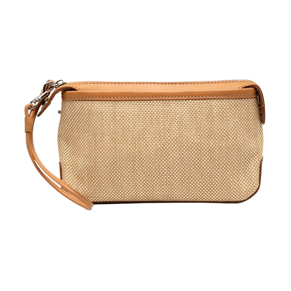 Burberry Vintage Women's Brown Pre-Owned Woven Clutch Bag