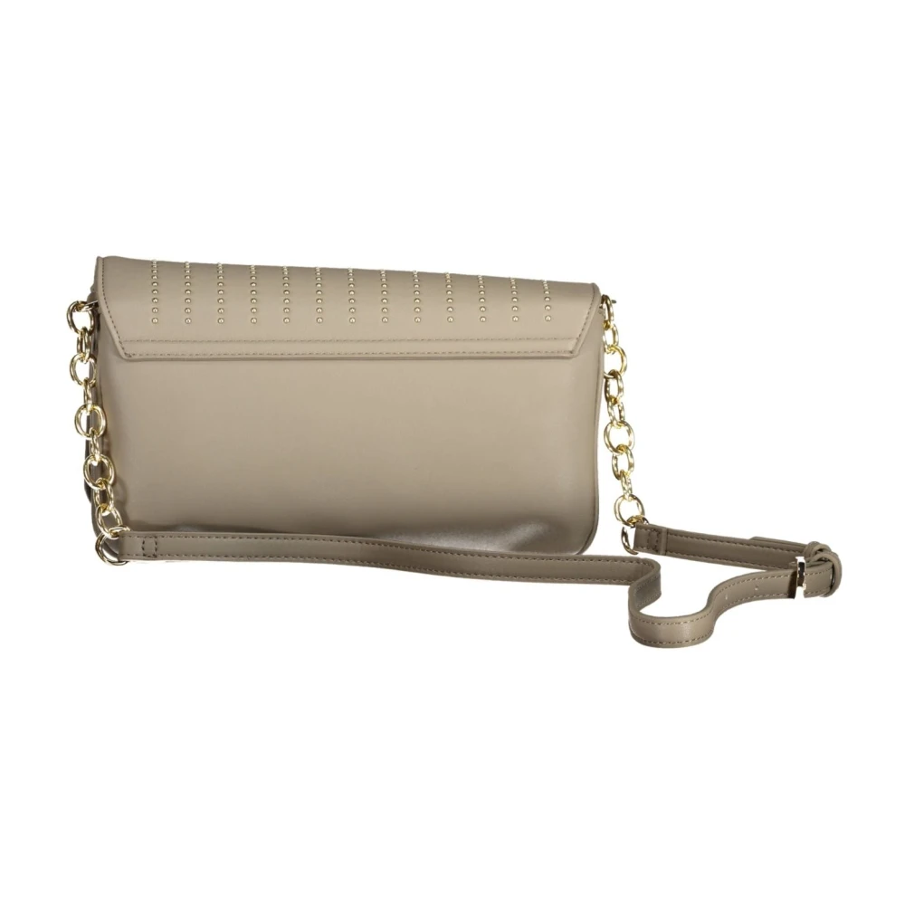 Valentino by Mario Valentino Beige Schoudertas met Ketting en Rits Beige Dames