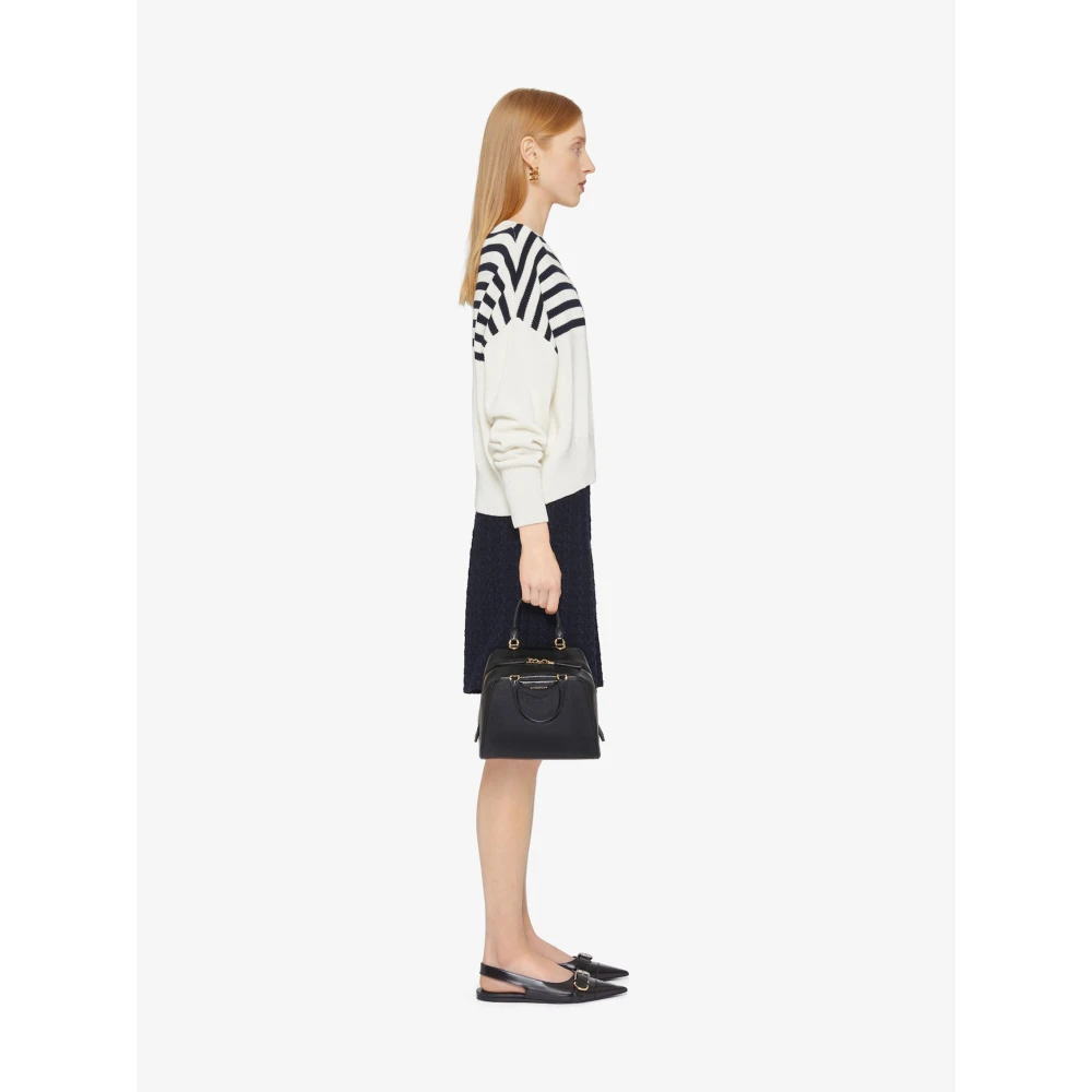 Givenchy Gestreept Tweekleurig Trui met 4G Patch White Dames