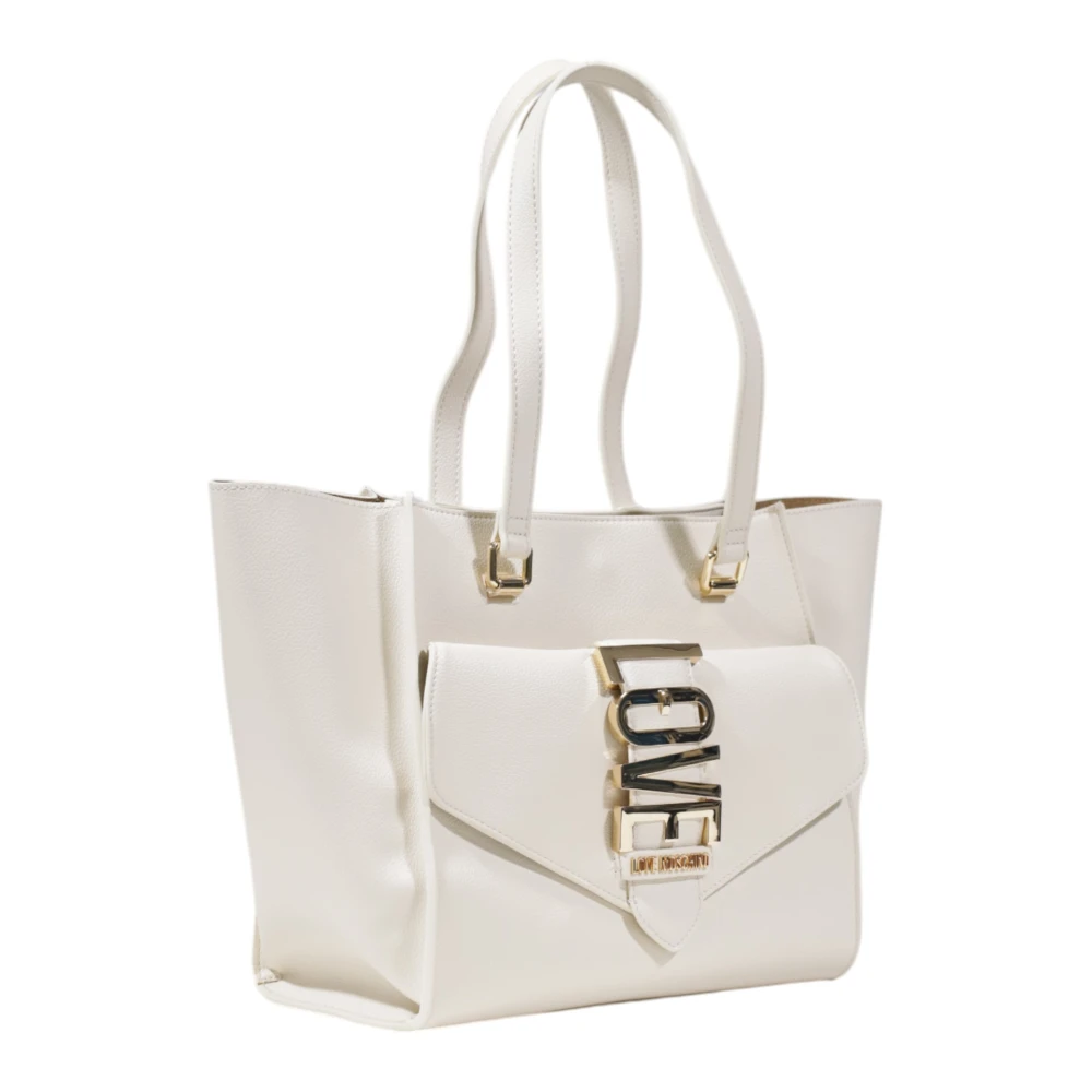 Love Moschino Beige Handtas met Ritssluiting Beige Dames