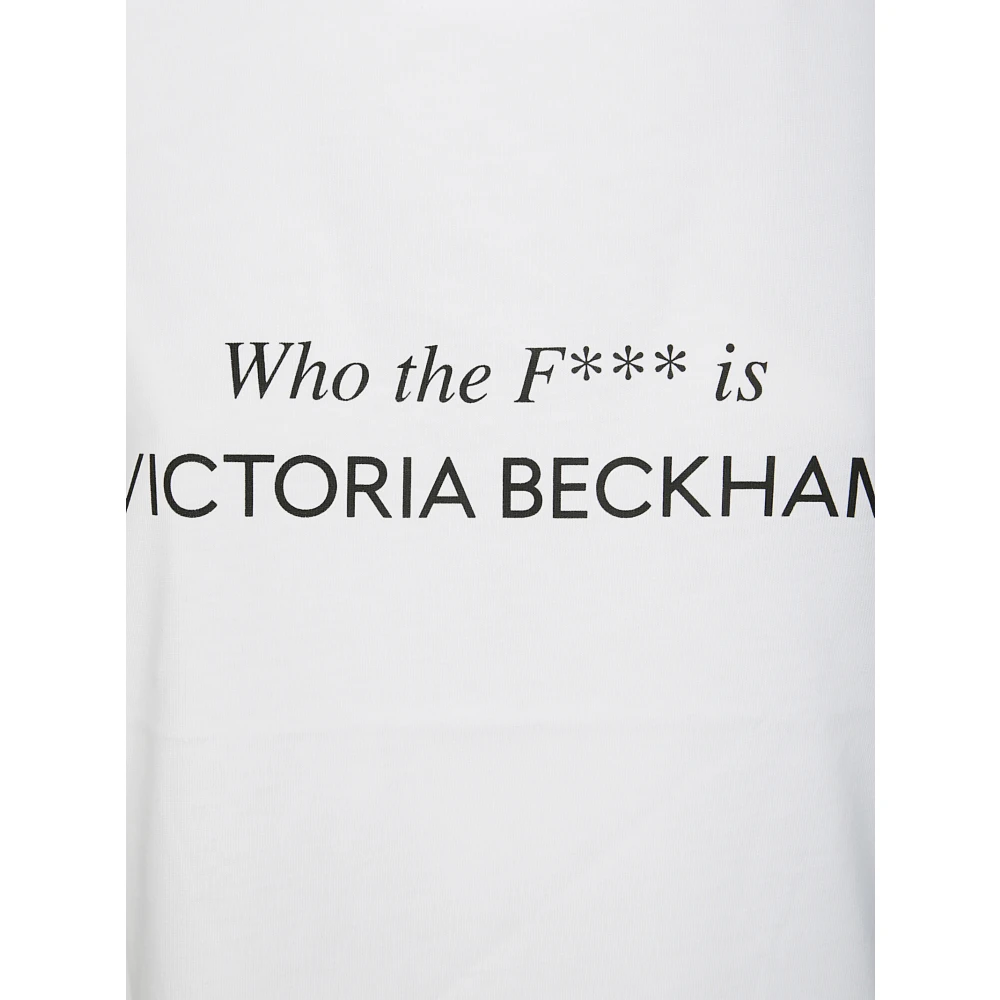 Victoria Beckham WIE DE F*** IS Slogan Tee White Dames