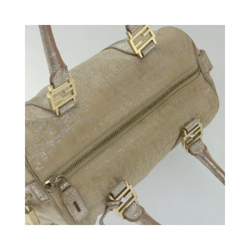 Fendi Vintage Pre-owned Cotton handbags Beige Dames
