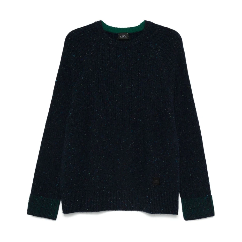 Paul Smith Blauwe Wollen Crew Neck Trui Blue Heren