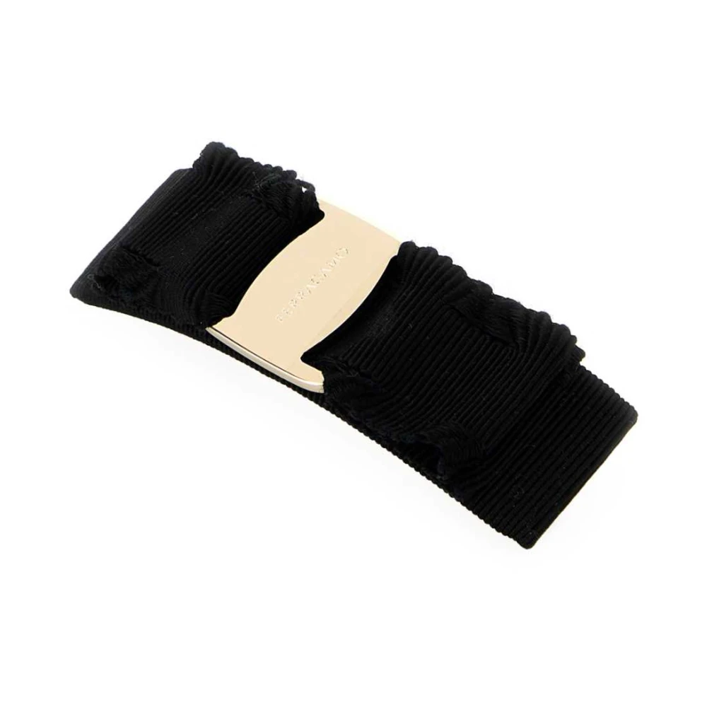 Salvatore Ferragamo Zwarte Stoffen Haarklem Black Dames
