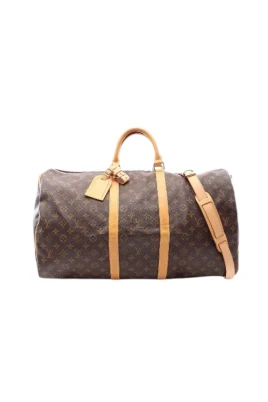 Pre-owned Keepall Bandouliere Monogram Coated Canvas Boston Bag