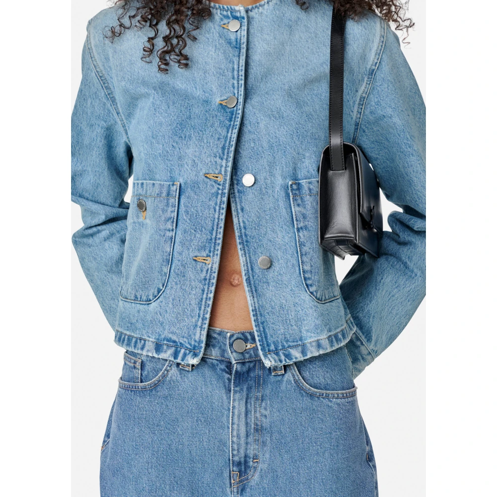 Axel Arigato Deia Collarless Jacket Blue Dames
