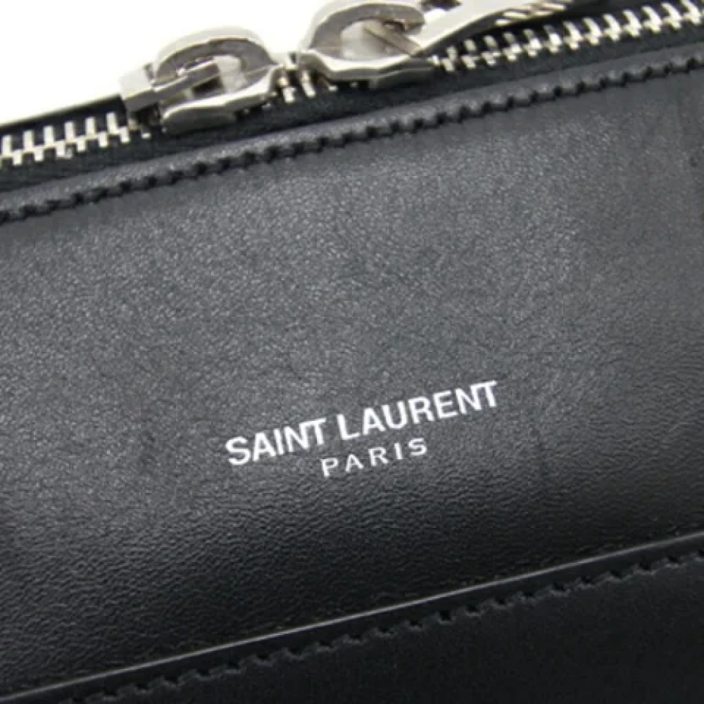 Saint Laurent Vintage Tweedehands Zwarte Leren Saint Laurent Tas Black Dames