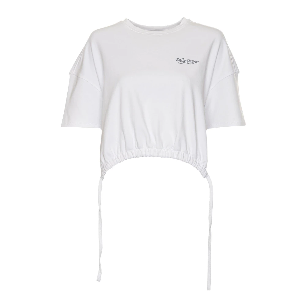 Daily Paper T-shirt met Ronde Hals en Logo Borduursel White Dames