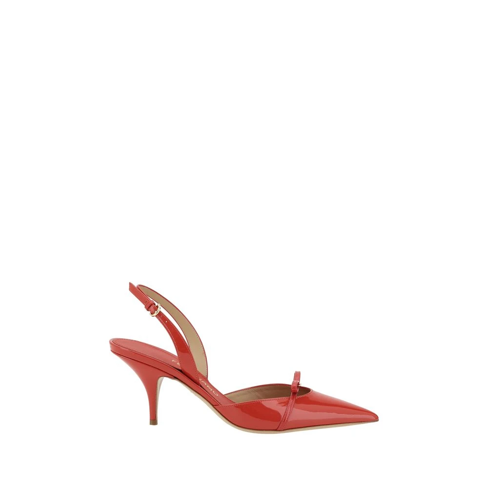 Salvatore Ferragamo Ornament Pumps met Verlengde Neus en Slingback Red Dames