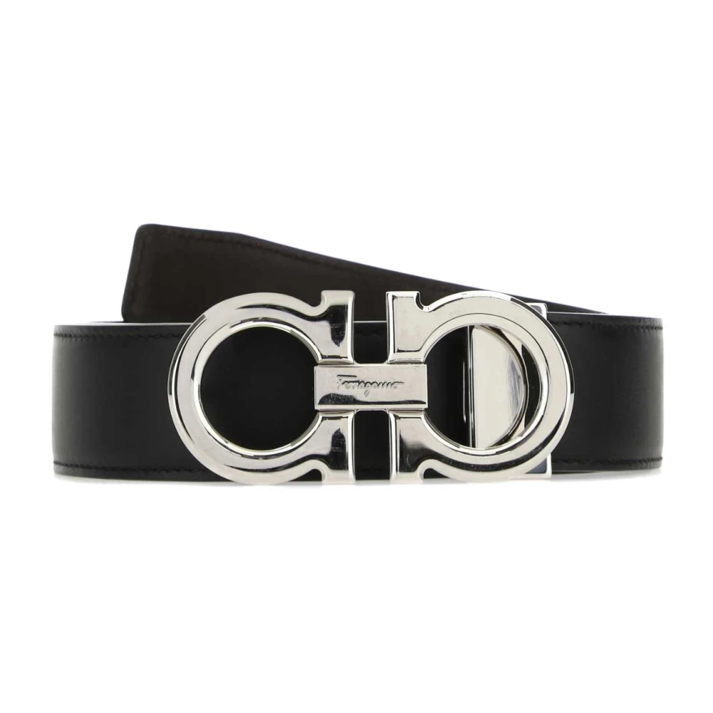 Ferragamo Unisex Nero - Cintura Gancini Reversibile - Accessories - 100 Cm