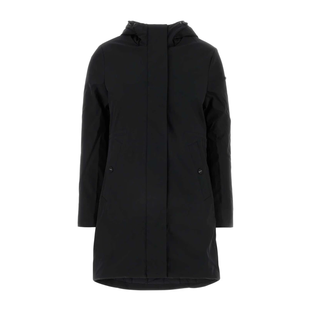 RefrigiWear Zwarte gewatteerde jas met stretch polyester Black Dames