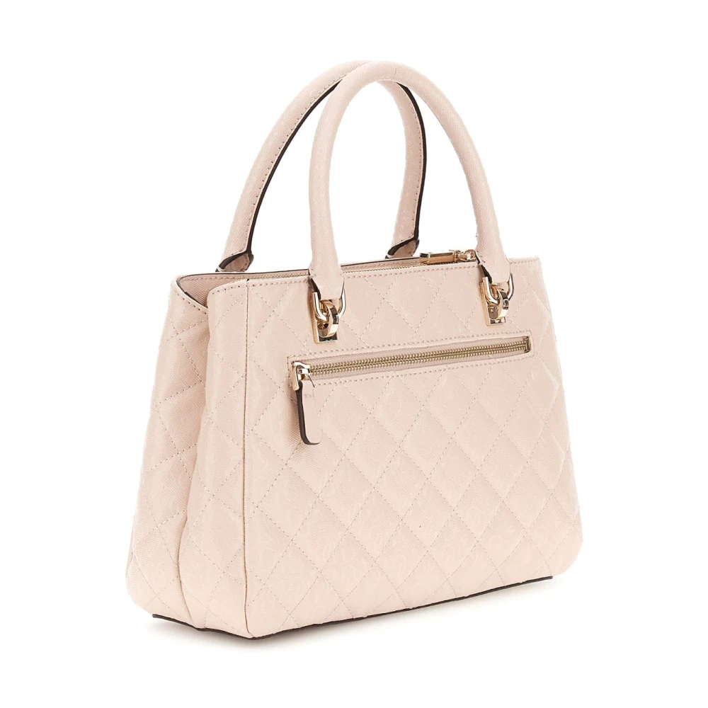 Guess Dames Handtas met Label Plaque Beige Dames