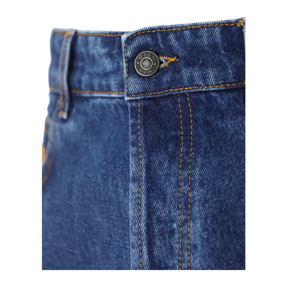 Msgm Klassieke Heren Jeans Blauw Rechte Pasvorm Blue Heren