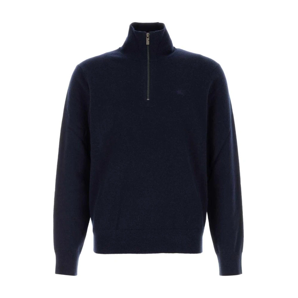 Burberry Homme Bleu - Pull À Col Montant Et Demi-Fermeture Éclair - Pulls - Taille: S