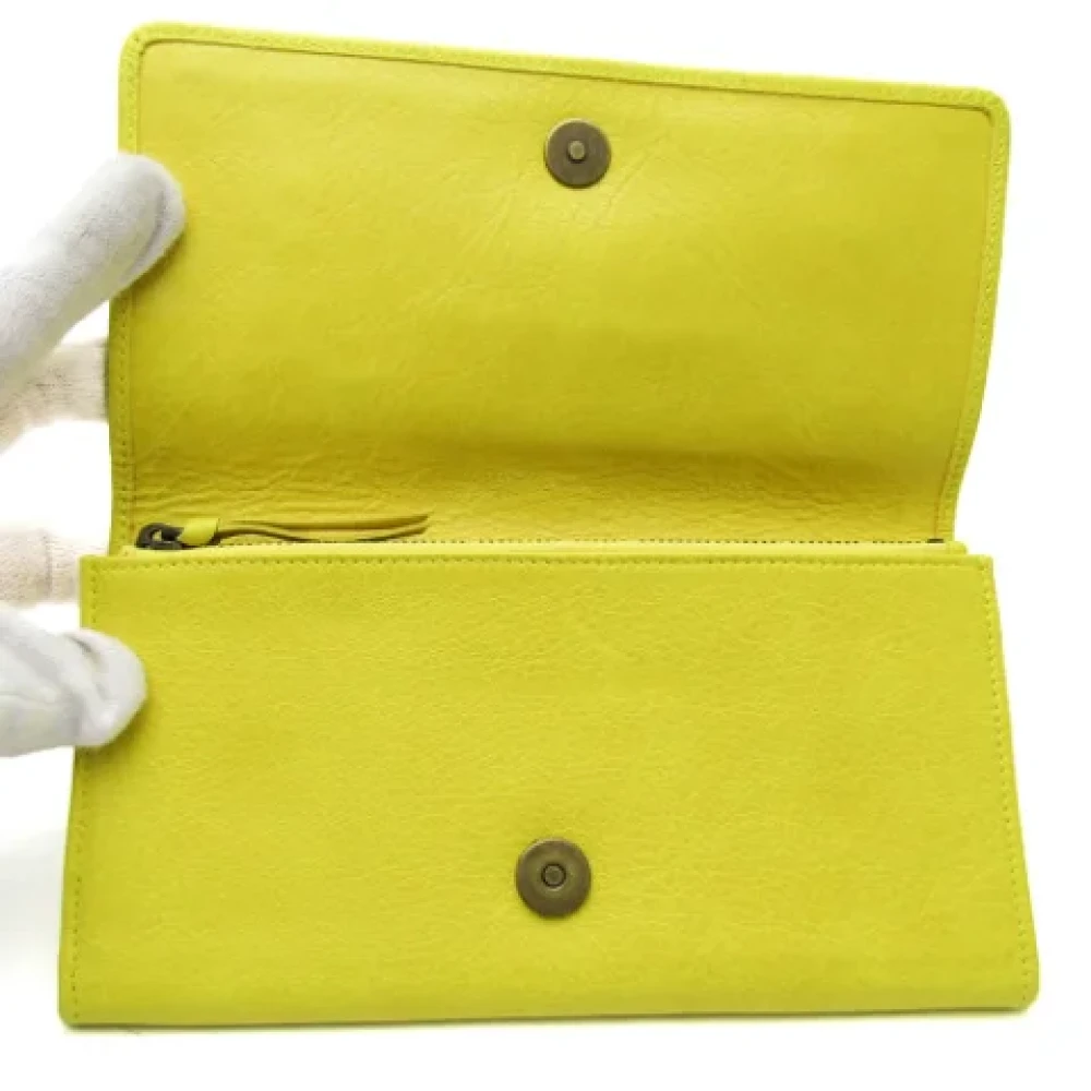 Balenciaga Vintage Pre-owned Leather wallets Yellow Dames